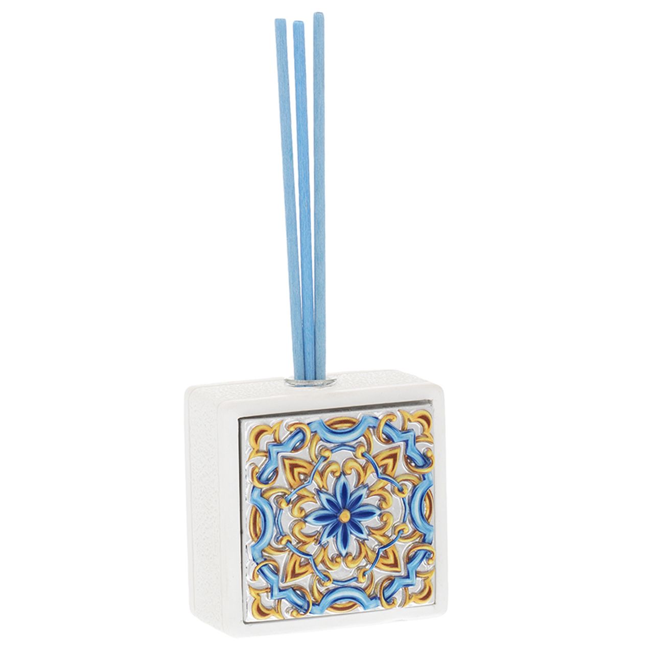 DIFFUSORE QUADRATO BIANCO 6*6 CON DECO MAIOLICA
